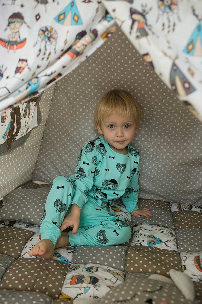 Мятная детская пижама для мальчика
