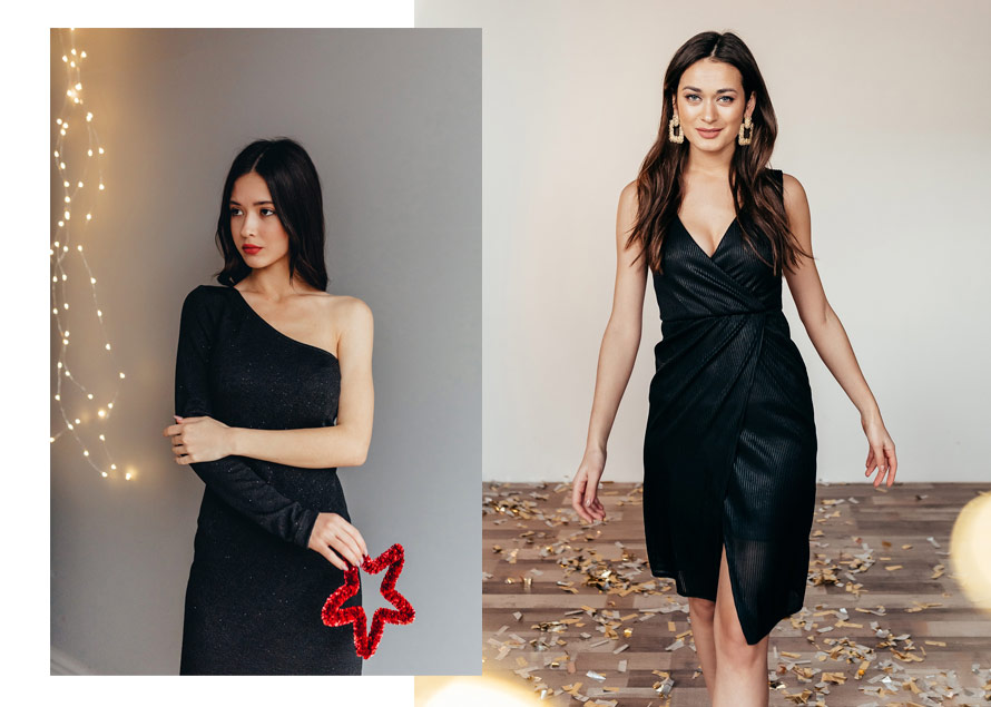 Черные платья с люрексом - идеи на Новый год от Аржен