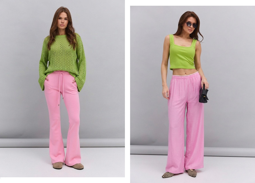 Як модно носити яскравий рожевий та салатовий колір - тренди в одязі 2026