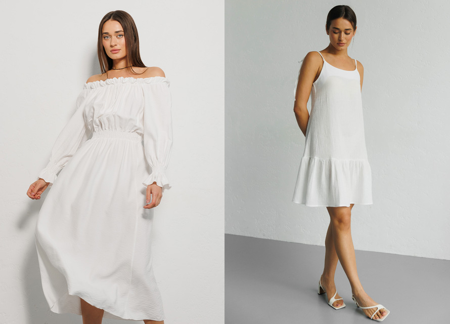 Модные белые платья на лето - фото