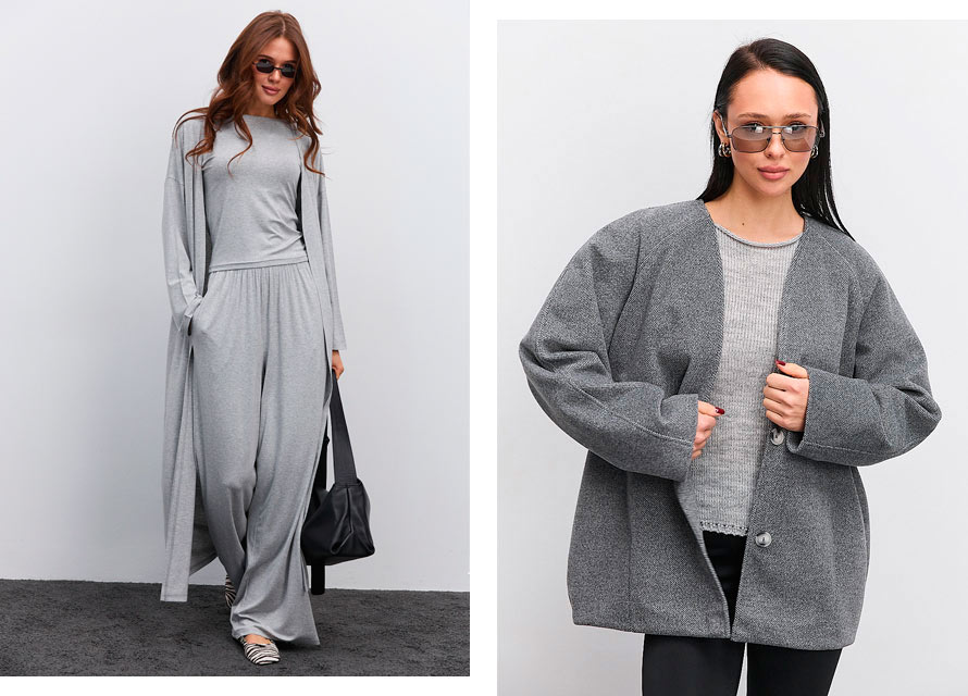 Модний весняний одяг сірого кольору - фото Аржен