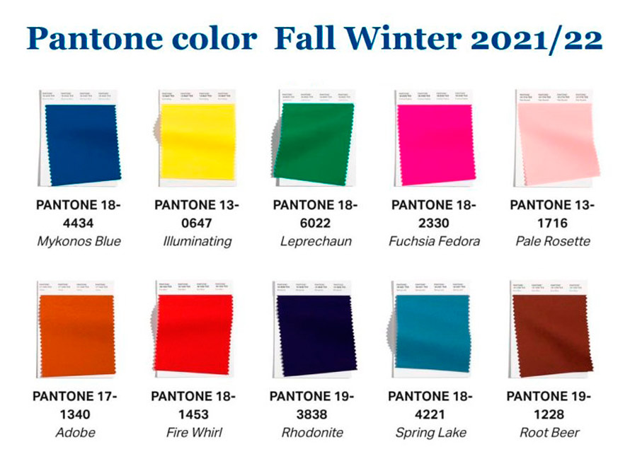 Модные цвета Pantone осень-зима 2021-2022