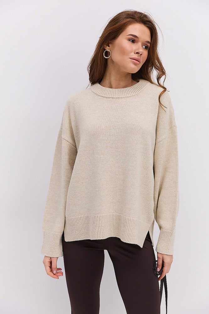 Купить бежевый женский джемпер - фото