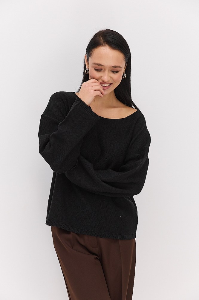 Купить черный женский джемпер - фото