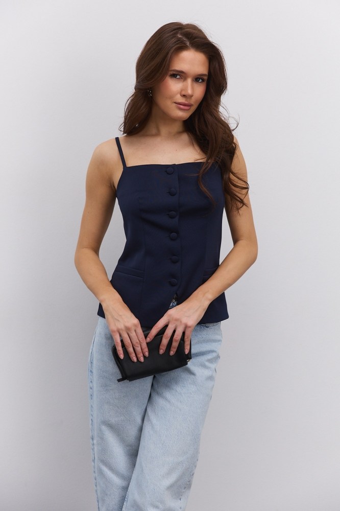 Купить синий женский топ - фото