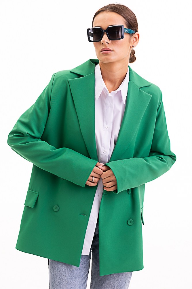 Купить зеленый женский жакет - фото