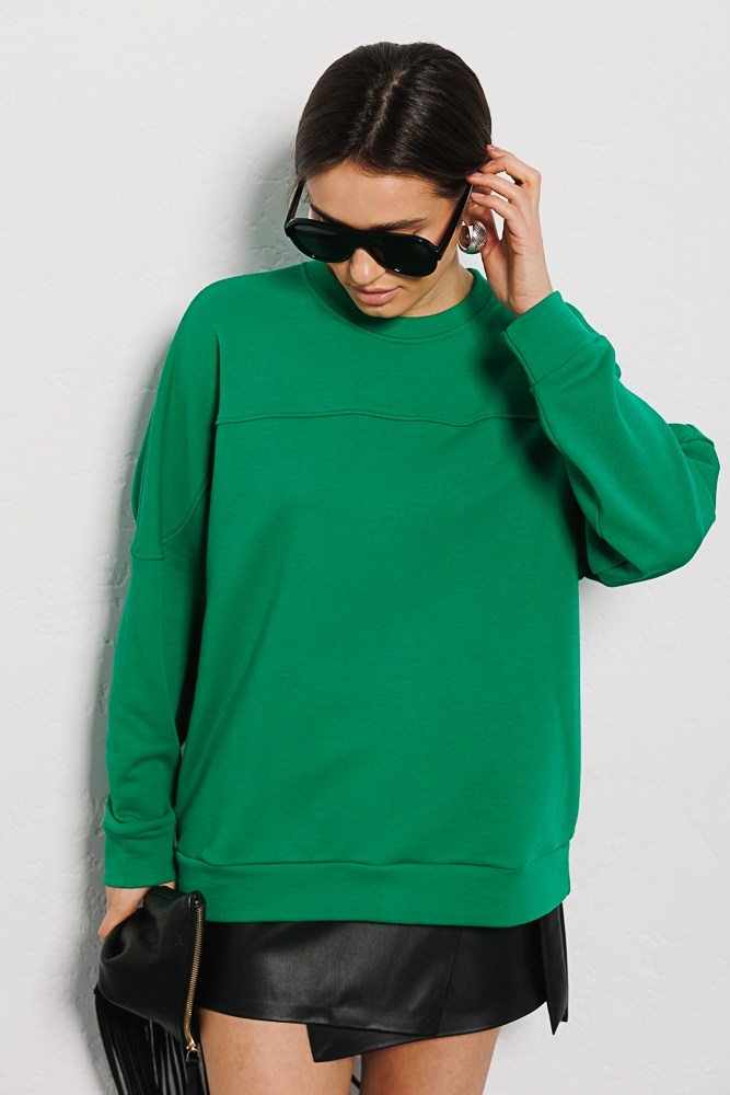 Купить зеленый женский свитшот - фото