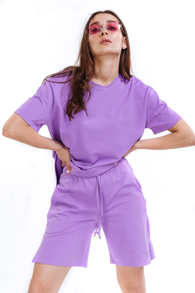 Купить фиолетовый женский летний костюм - фото