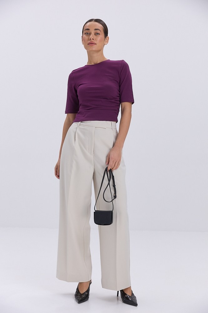 Купить бордовый кроп-топ - фото