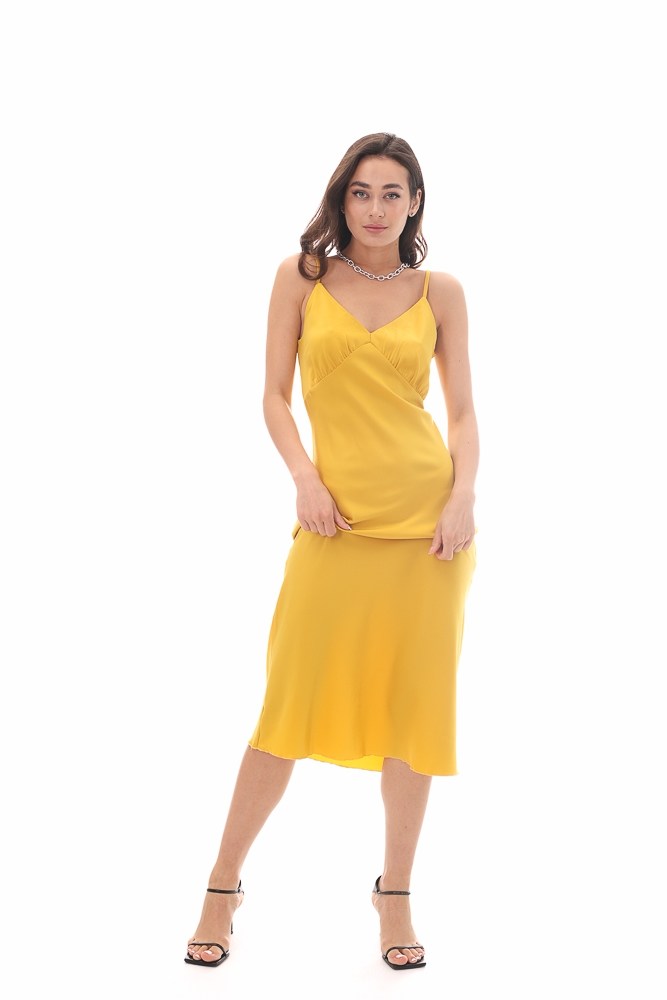 Купить желтое платье - фото